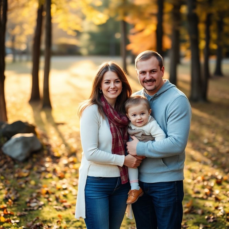 Family portrait session in a Nova Scotia autumn park