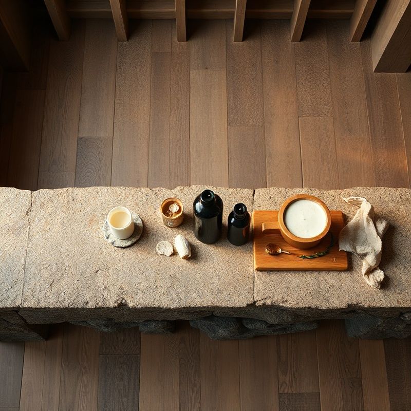 Product flat lay on stone surface in Halifax studio