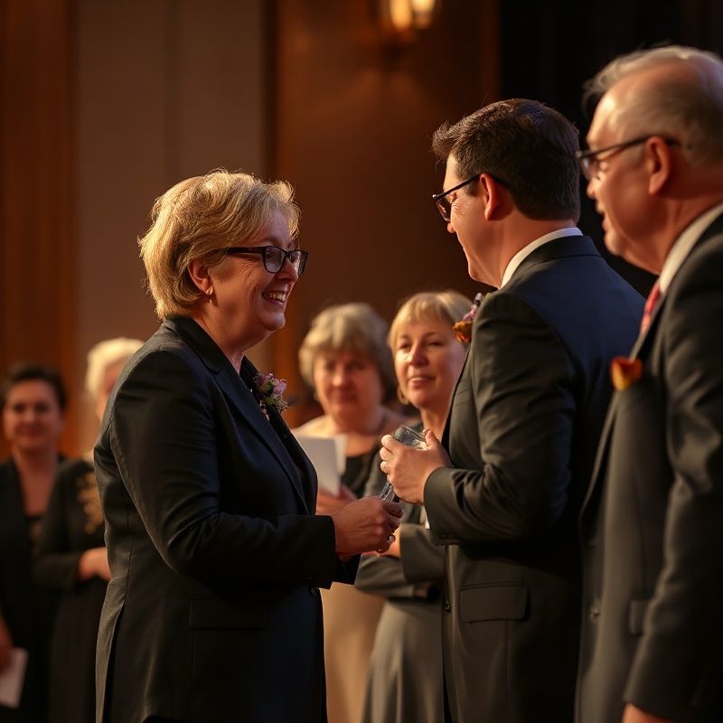Award ceremony moment at a Halifax gala