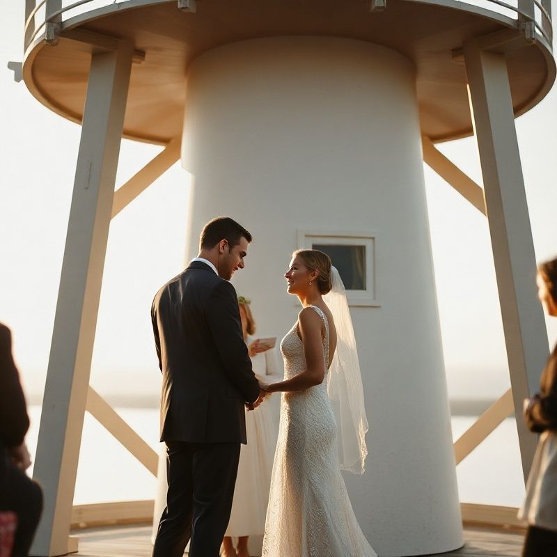 Editorial-warm wedding ceremony at a Nova Scotia lighthouse